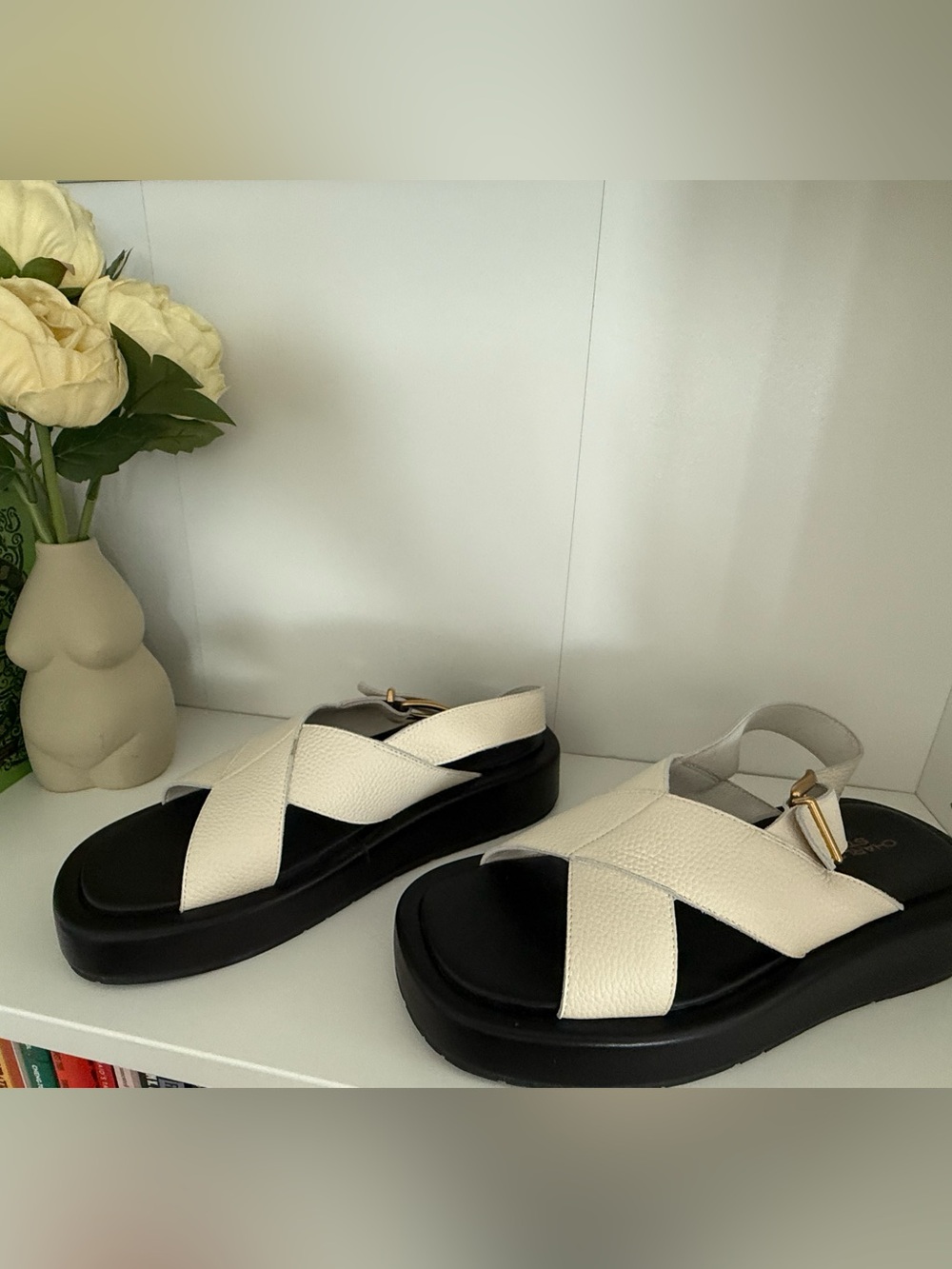 Charlotte Stone “Anto” Flatform Sandals - Latte